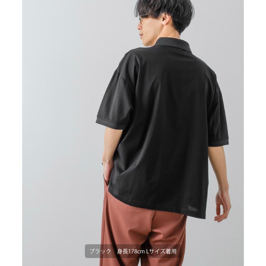 シルケット オーバーサイズ ポロシャツ メンズ  ラグジュアリー ビッグサイズ 半袖 大きいサイズ ゆったり 韓国ファッション きれいめ カジュアル モード | improves | 02
