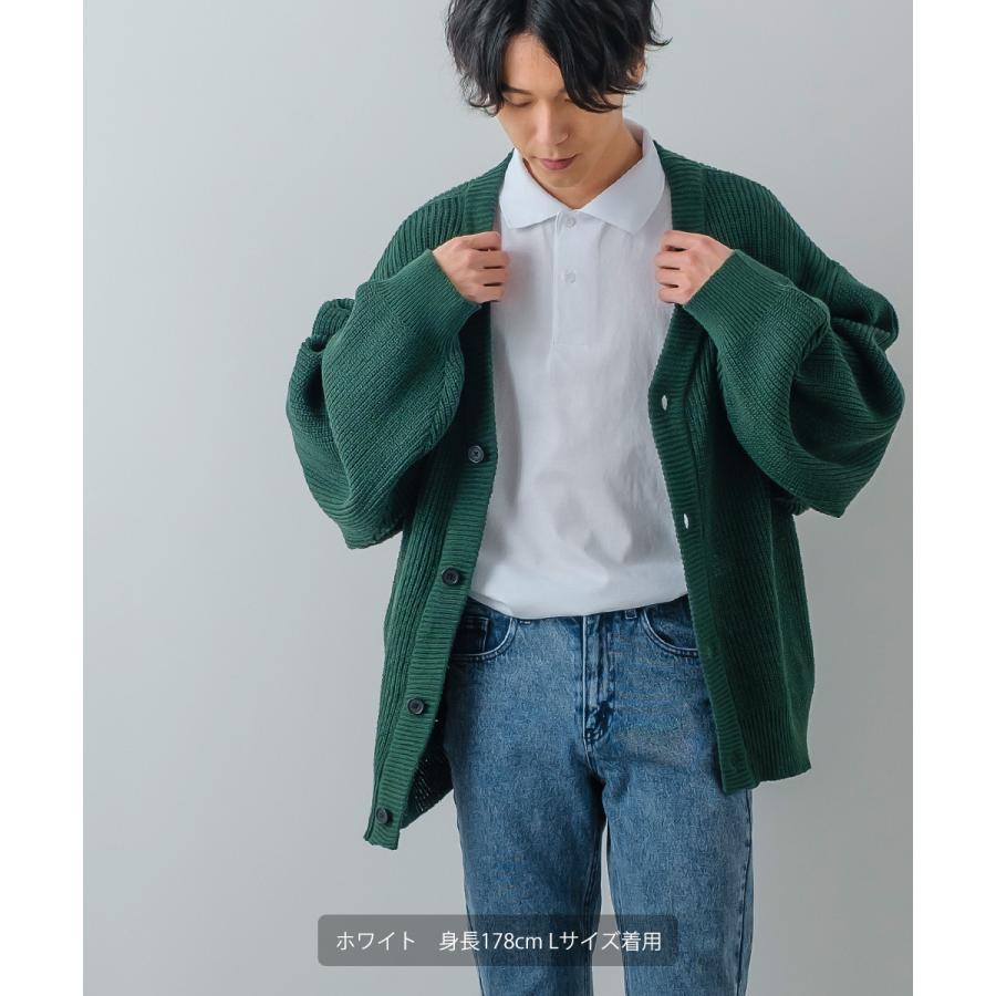 シルケット オーバーサイズ ポロシャツ メンズ  ラグジュアリー ビッグサイズ 半袖 大きいサイズ ゆったり 韓国ファッション きれいめ カジュアル モード | improves | 05