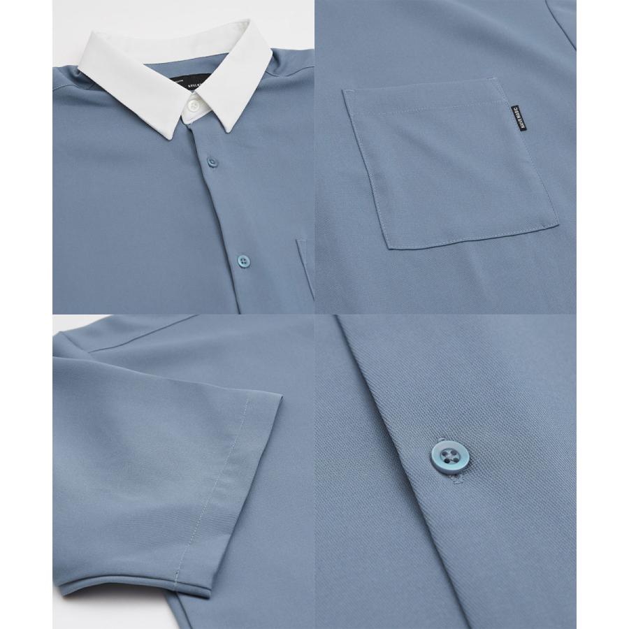 クレリック 半袖 レギュラーシャツ メンズ シンプル オーバーサイズ ビックシルエット とろみ カジュアル きれいめ モード シンプル  :41395:improves インプローブス - 通販 - Yahoo!ショッピング
