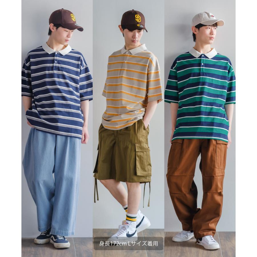レトロチック ボーダー 半袖ポロシャツ メンズ マルチボーダー ビッグシルエット オーバーサイズ カットソー ボーダー 古着mix スケーター ストリート 韓国 Improves インプローブス 通販 Yahoo ショッピング