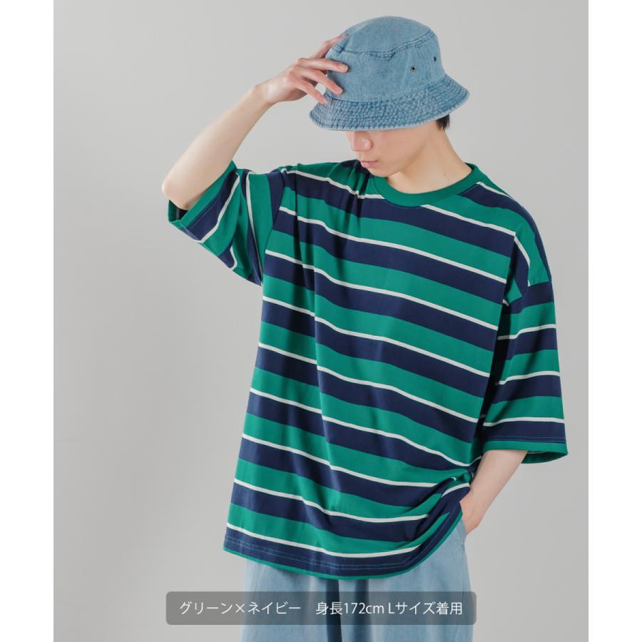 improves レトロチック ボーダー 半袖Tシャツ メンズ マルチボーダー