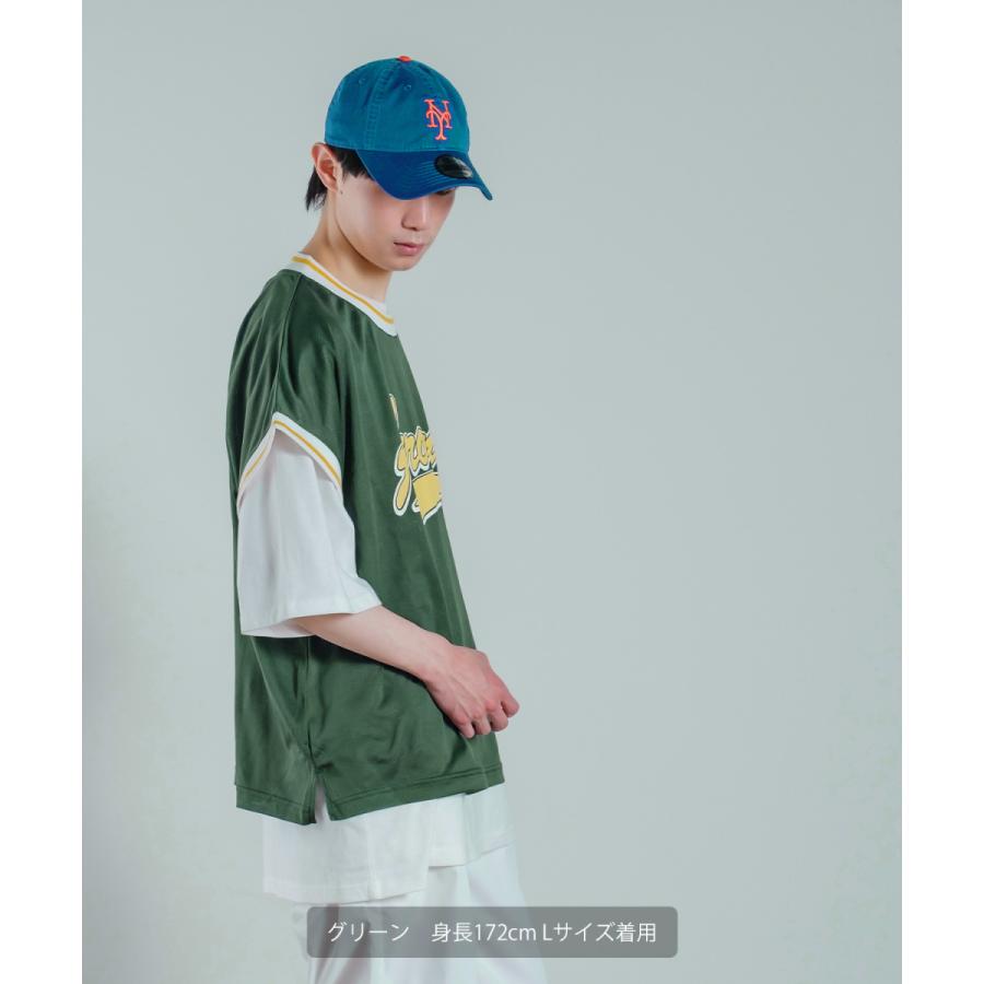 メッシュ プリント ベスト メンズ ノースリーブ スタジアム ロゴ ゲームシャツ ビッグシルエット オーバーサイズ 韓国ファッション | improves | 07