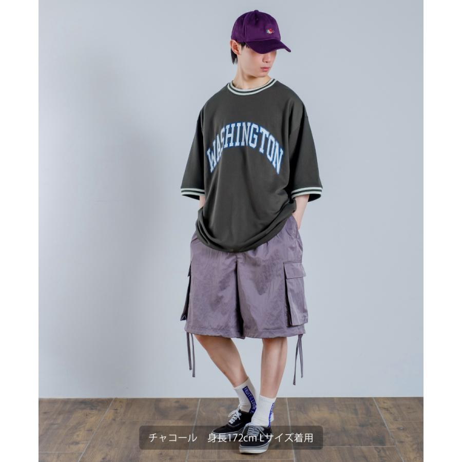 カレッジロゴ プリント 半袖 スウェットシャツ メンズ Tシャツ 半袖 裏毛 ラインリブ リンガー オーバーサイズ ビッグシルエット ゆったり 大きいサイズ 韓国 | improves | 14