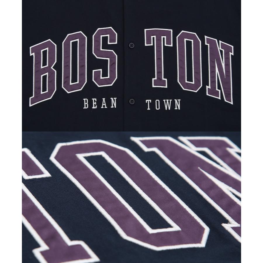 カレッジロゴ 刺しゅう 半袖 スタジアムシャツ メンズ アップリケ スタジャンシャツ ノーカラーシャツ シャツジャケット ストリート アメカジ | improves | 16