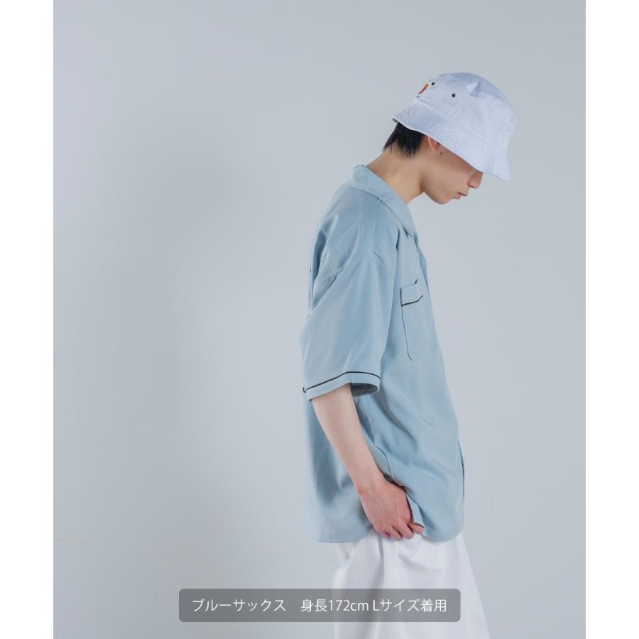 ヴィンテージ　ボーリングシャツ　ホワイト　アメカジ　古着　半袖開襟シャツ ボーリングシャツ ☆半袖シャツ ☆used ☆ブルー ☆古着 ☆水色
