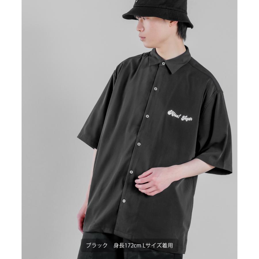猛虎スーベニアシャツ　スカシャツ improves バック刺しゅう 半袖 レギュラーカラー スカシャツ