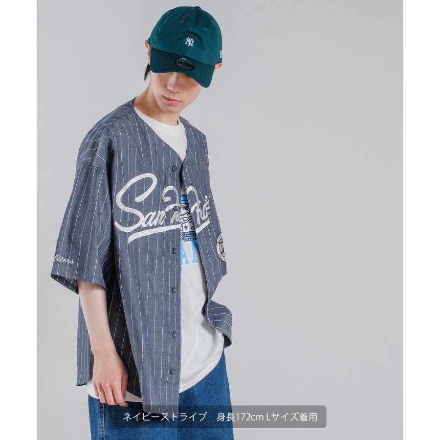 improves スタジアムロゴ ストライプ 刺しゅう 半袖 ベース
