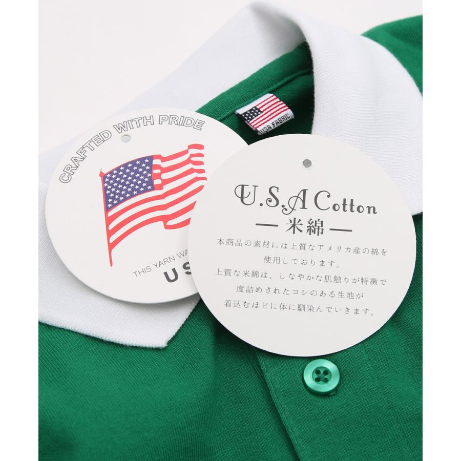 USコットン ロゴアップリケ 刺しゅう 半袖ポロシャツ メンズ スタジアムロゴ カットソー オーバーサイズ ビッグシルエット ゆったり 大きいサイズ トップス 韓国 | improves | 13