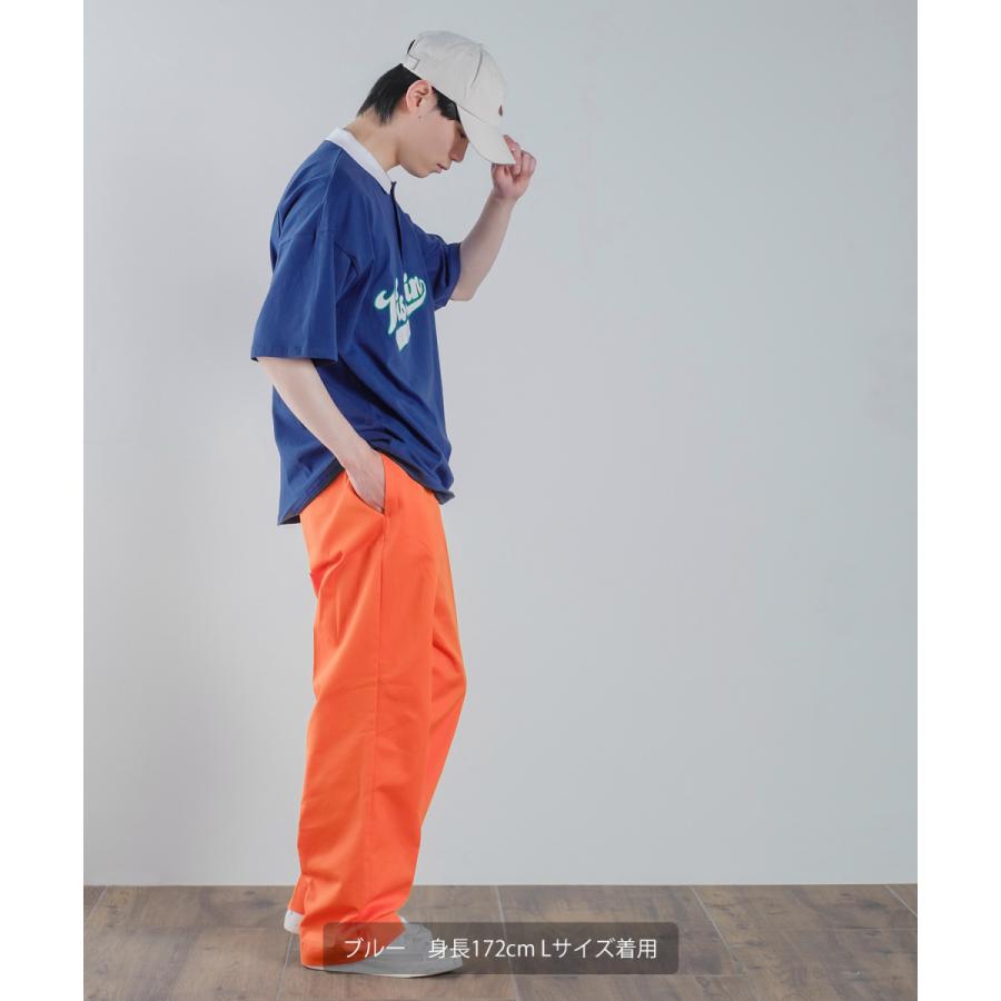 USコットン ロゴアップリケ 刺しゅう 半袖ポロシャツ メンズ スタジアムロゴ カットソー オーバーサイズ ビッグシルエット ゆったり 大きいサイズ トップス 韓国 | improves | 04