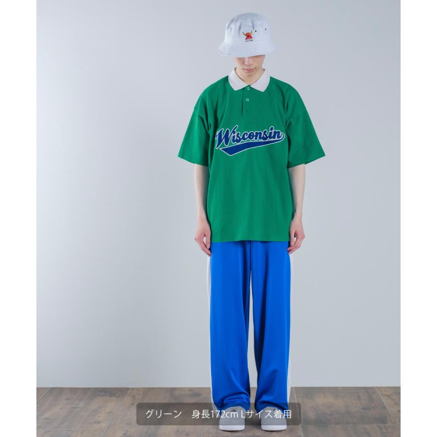 USコットン ロゴアップリケ 刺しゅう 半袖ポロシャツ メンズ スタジアムロゴ カットソー オーバーサイズ ビッグシルエット ゆったり 大きいサイズ トップス 韓国 | improves | 08