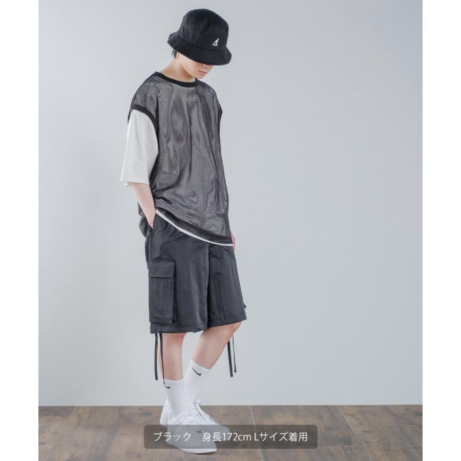 メッシュベスト×半袖Tシャツ アンサンブル メンズ セパレート カットソー クルーネック ノースリーブ オーバーサイズ ビッグシルエット 大きいサイズ 韓国 | improves | 11