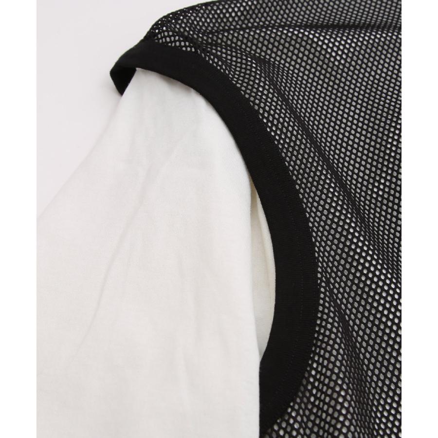 メッシュベスト×半袖Tシャツ アンサンブル メンズ セパレート カットソー クルーネック ノースリーブ オーバーサイズ ビッグシルエット 大きいサイズ 韓国 | improves | 13