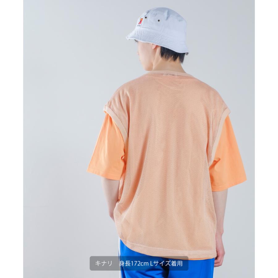 メッシュベスト×半袖Tシャツ アンサンブル メンズ セパレート カットソー クルーネック ノースリーブ オーバーサイズ ビッグシルエット 大きいサイズ 韓国 | improves | 03