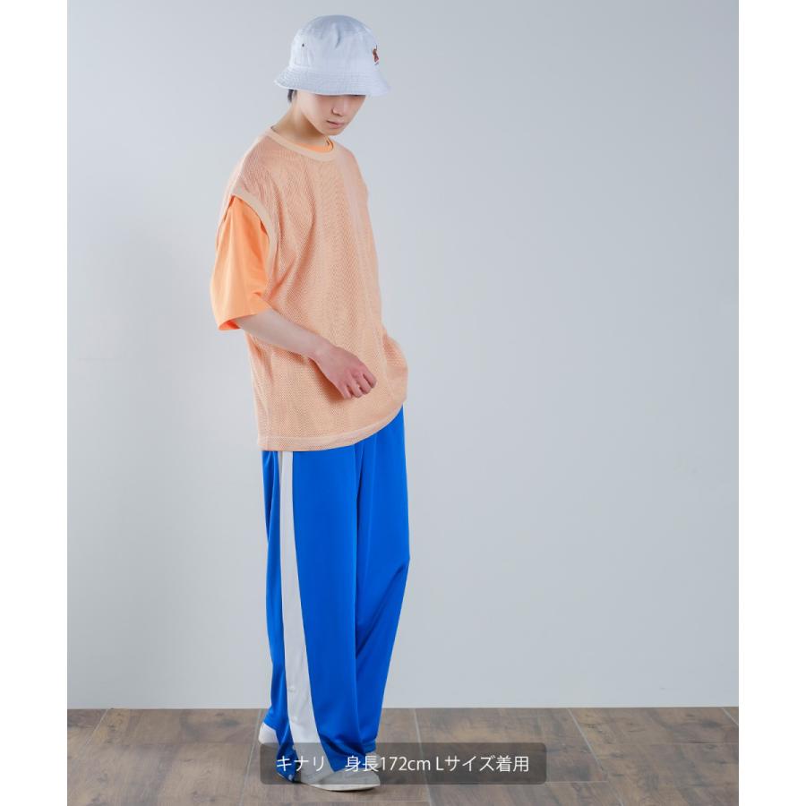 メッシュベスト×半袖Tシャツ アンサンブル メンズ セパレート カットソー クルーネック ノースリーブ オーバーサイズ ビッグシルエット 大きいサイズ 韓国 | improves | 05