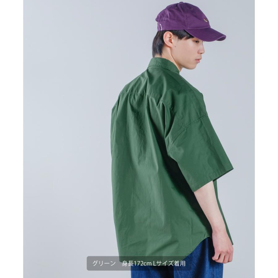 ロゴワッペン ブロード 半袖ビッグシャツ メンズ 刺しゅう レギュラーカラーシャツ オーバーサイズ ビッグシルエット ゆったり 大きいサイズ トップス シンプル | improves | 15