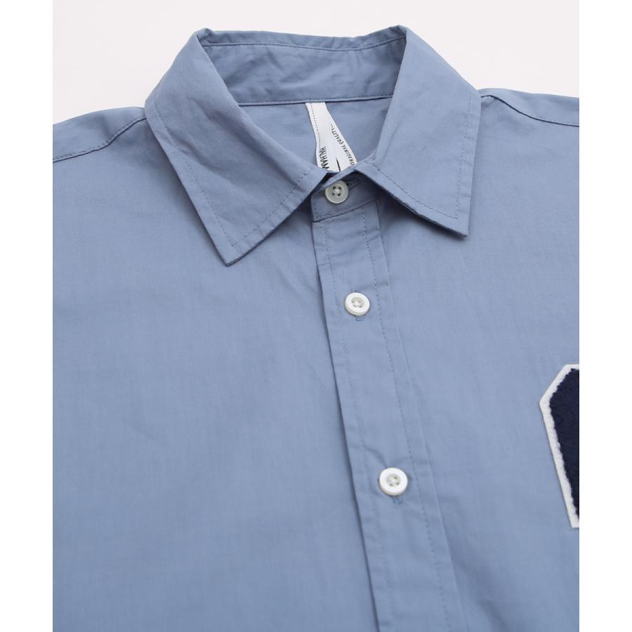 ロゴワッペン ブロード 半袖ビッグシャツ メンズ 刺しゅう レギュラーカラーシャツ オーバーサイズ ビッグシルエット ゆったり 大きいサイズ トップス シンプル | improves | 16