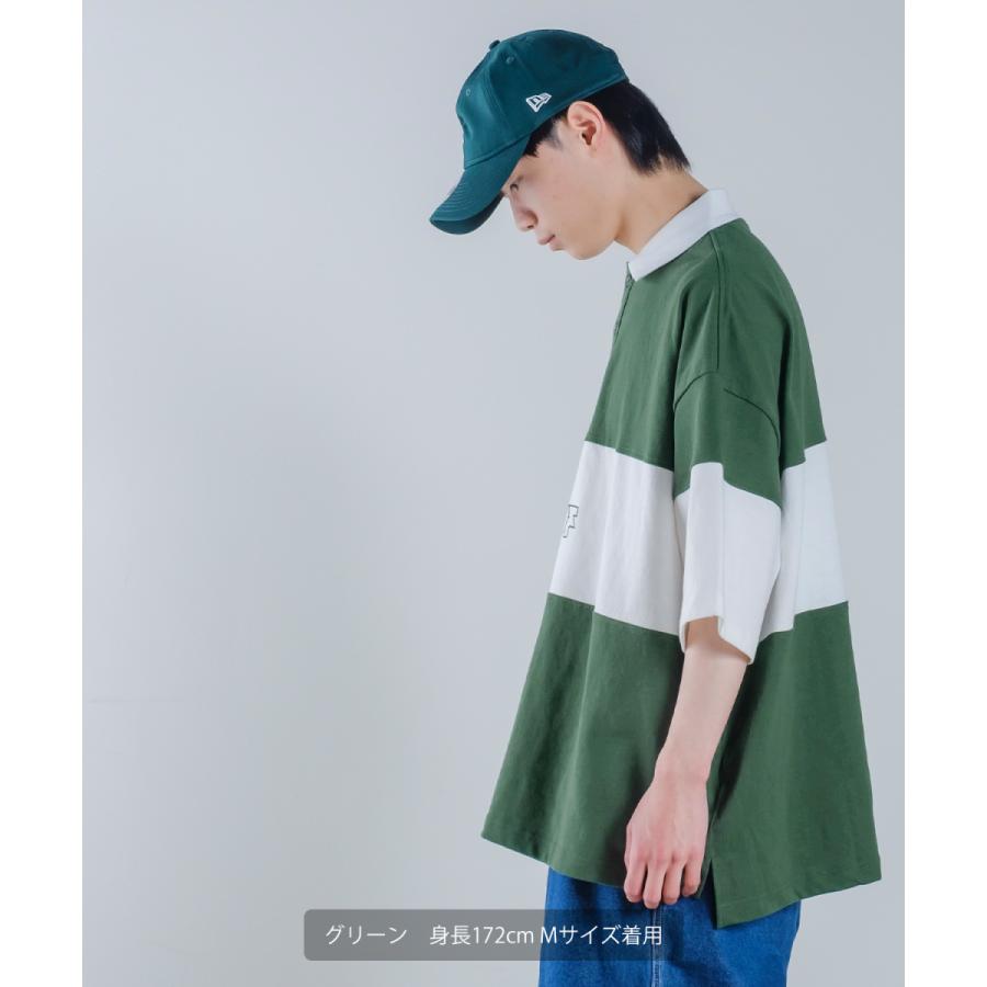 切替 ロゴ刺しゅう 半袖 ビッグポロシャツ メンズ ラインデザイン ラガーシャツ オーバーサイズ ビッグサイズ ゆったり 大きいサイズ 韓国ファッション アメカジ | improves | 12