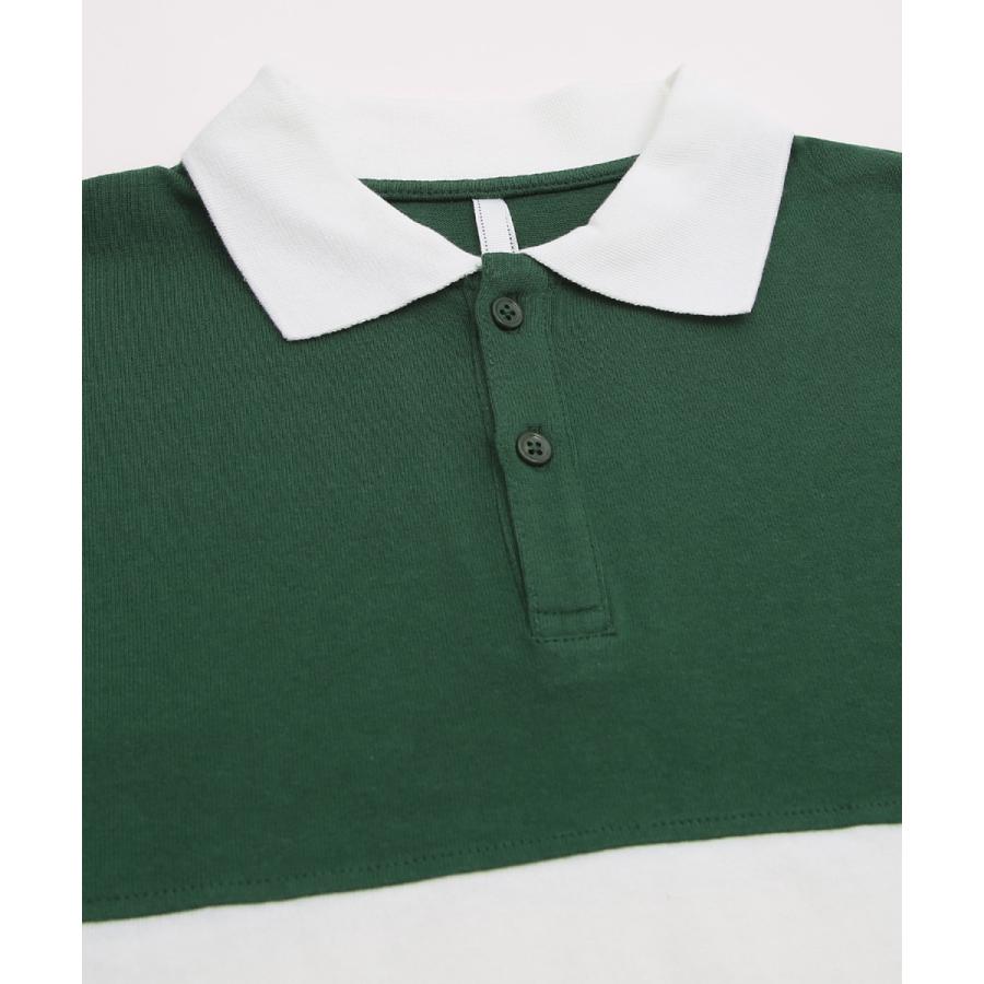 切替 ロゴ刺しゅう 半袖 ビッグポロシャツ メンズ ラインデザイン ラガーシャツ オーバーサイズ ビッグサイズ ゆったり 大きいサイズ 韓国ファッション アメカジ | improves | 15