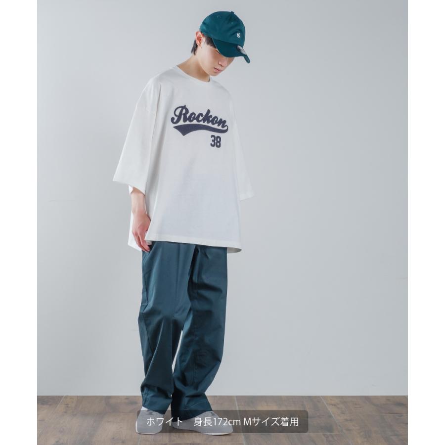 ロゴ ワッペン 刺しゅう 半袖 ビッグ Tシャツ メンズ カットソー スタジアムロゴ ドルマンスリーブ オーバーサイズ ビッグサイズ ゆったり 大きいサイズ | improves | 04