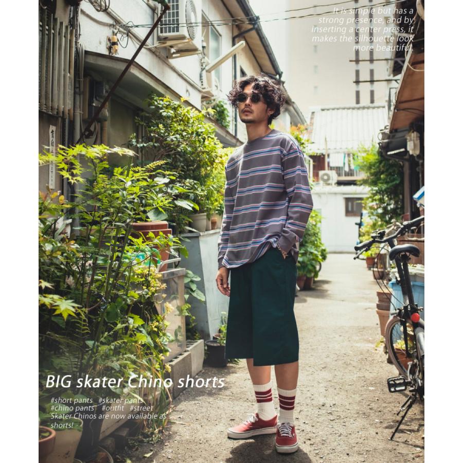 オーバーサイズ スケーター チノショーツ メンズ チノパン ショートパンツ ハーフパンツ スケーターパンツ ビッグサイズ ゆったり 韓国 ストリート 古着MIX | improves | 01