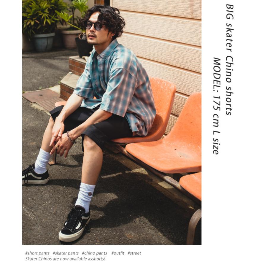 オーバーサイズ スケーター チノショーツ メンズ チノパン ショートパンツ ハーフパンツ スケーターパンツ ビッグサイズ ゆったり 韓国 ストリート 古着MIX | improves | 12