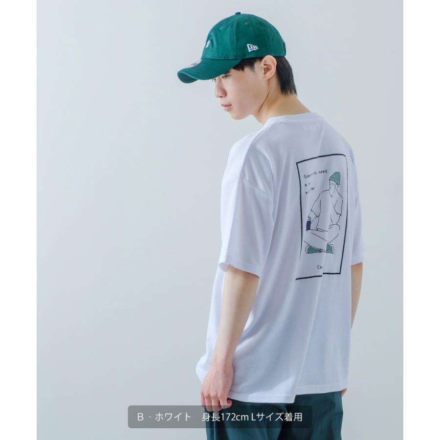 イラスト バックプリント＆刺しゅう 半袖Tシャツ メンズ プリントTシャツ カットソー ビッグシルエット オーバーサイズ 韓国 アメカジ ストリート 古着MIX｜improves｜12