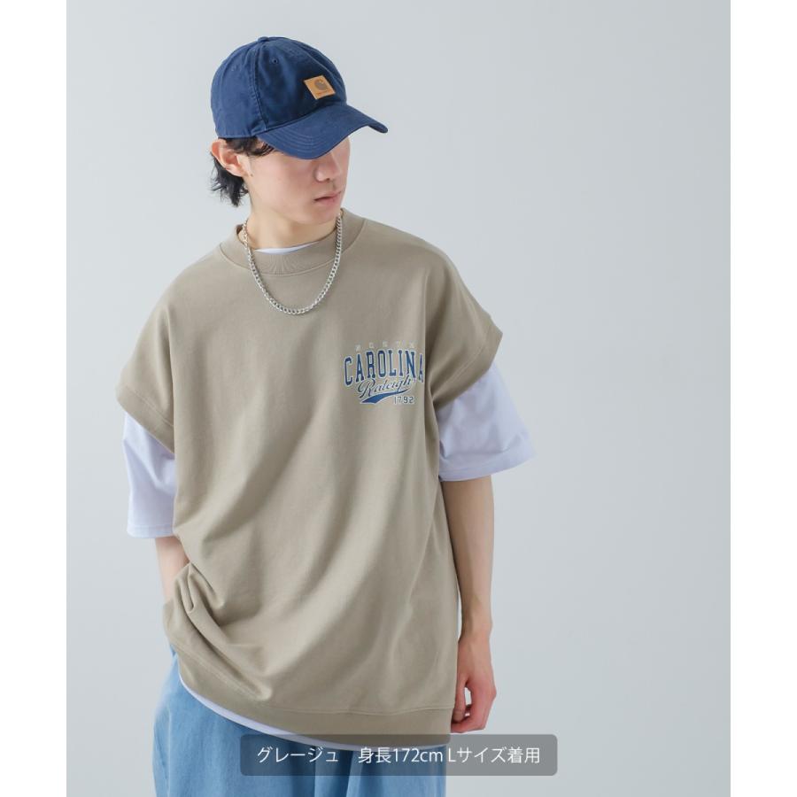 USコットン 裏毛ベスト&カットソー&ネックレス メンズ アンサンブル スウェットベスト Tシャツ チェーンネックレス オーバーサイズ 大きいサイズ 韓国 | improves | 01