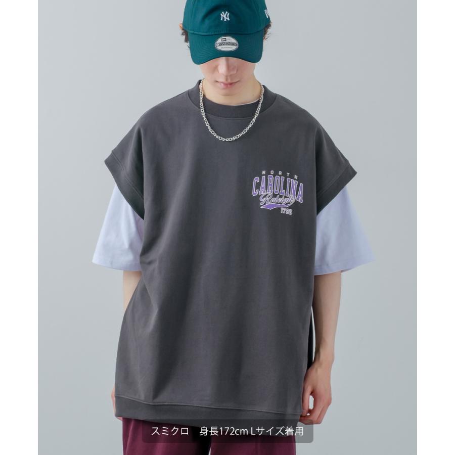 USコットン 裏毛ベスト&カットソー&ネックレス メンズ アンサンブル スウェットベスト Tシャツ チェーンネックレス オーバーサイズ 大きいサイズ 韓国 | improves | 12