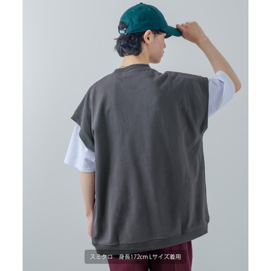 USコットン 裏毛ベスト&カットソー&ネックレス メンズ アンサンブル スウェットベスト Tシャツ チェーンネックレス オーバーサイズ 大きいサイズ 韓国 | improves | 13