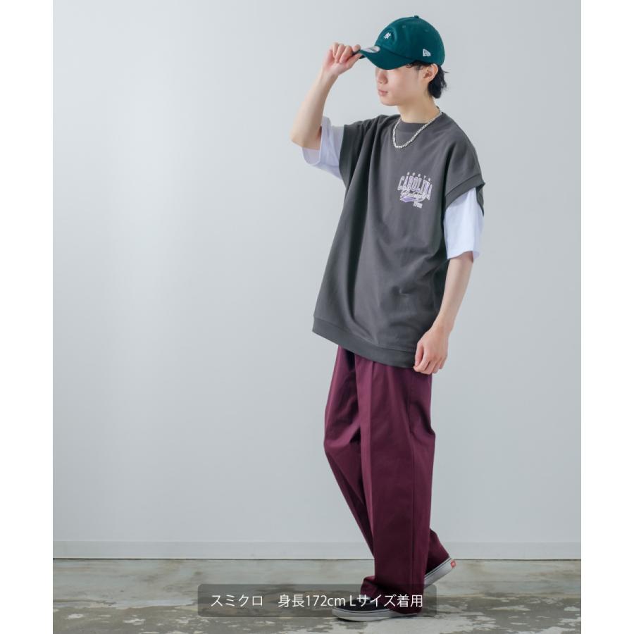 USコットン 裏毛ベスト&カットソー&ネックレス メンズ アンサンブル スウェットベスト Tシャツ チェーンネックレス オーバーサイズ 大きいサイズ 韓国 | improves | 15