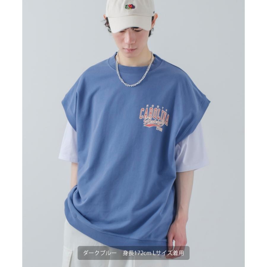 USコットン 裏毛ベスト&カットソー&ネックレス メンズ アンサンブル スウェットベスト Tシャツ チェーンネックレス オーバーサイズ 大きいサイズ 韓国 | improves | 08