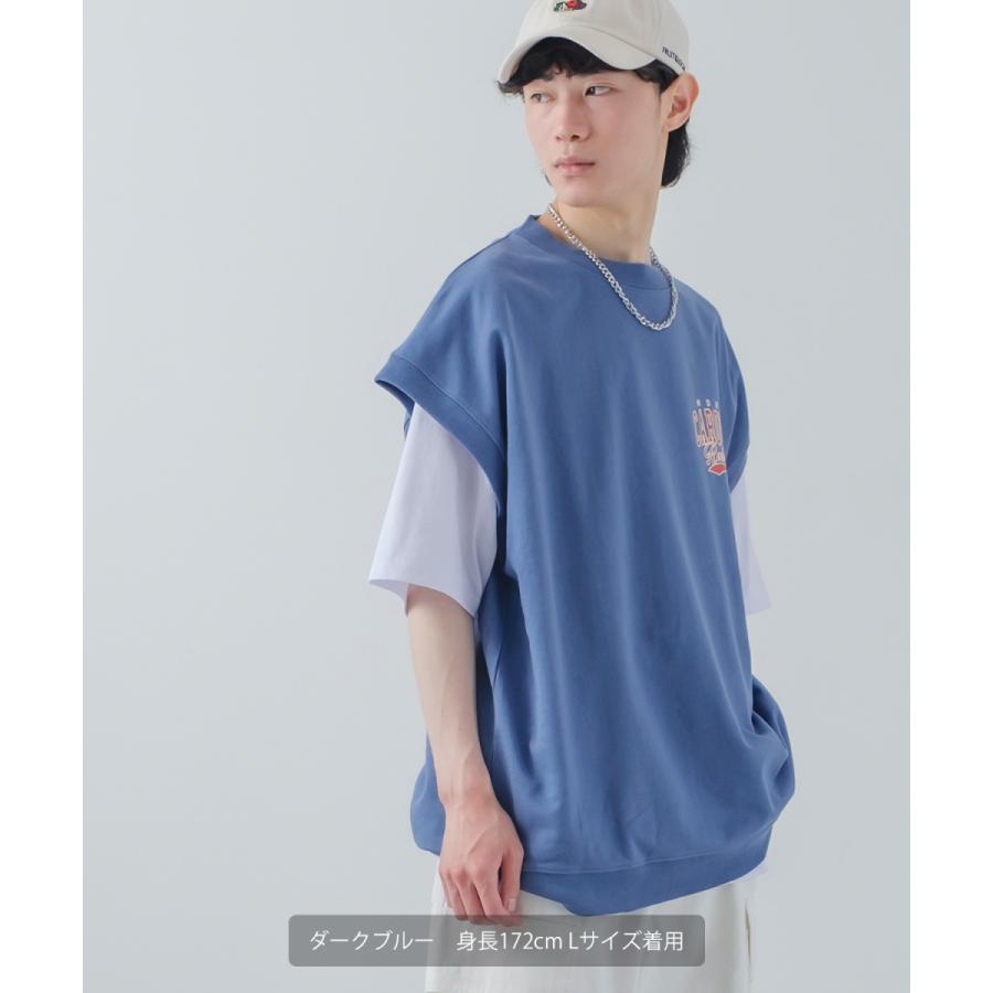 USコットン 裏毛ベスト&カットソー&ネックレス メンズ アンサンブル スウェットベスト Tシャツ チェーンネックレス オーバーサイズ 大きいサイズ 韓国 | improves | 09