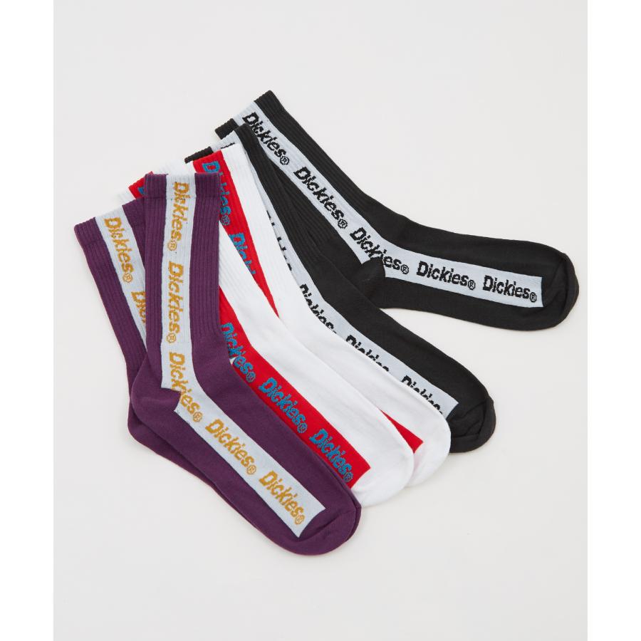 ソックス メンズ Dickies/ディッキーズ 3足セット ブランドロゴ ラインソックス ミドル丈ソックス スニーカーソックス 靴下 くつした カジュアル ストリート | Dickies | 01
