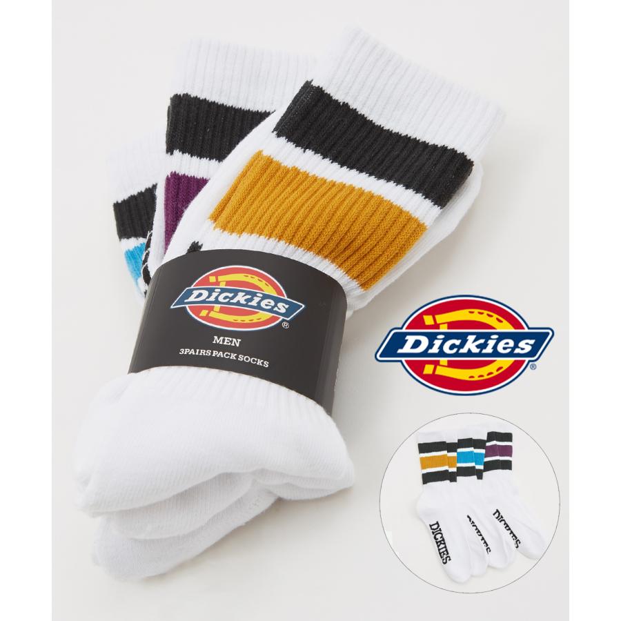 ソックス メンズ Dickies/ディッキーズ 3足セット パイル ラインソックス ショートソックス スニーカーソックス 靴下 くつした ブランド | Dickies