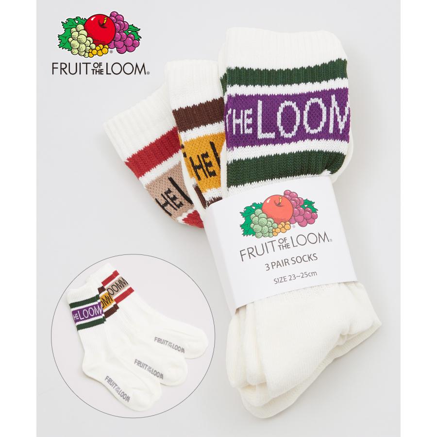 ソックス メンズ FRUIT OF THE LOOM/フルーツオブザルーム 3足セット ブランドロゴ ラインソックス ミドルソックス スニーカーソックス 靴下 くつした ブランド | Dickies