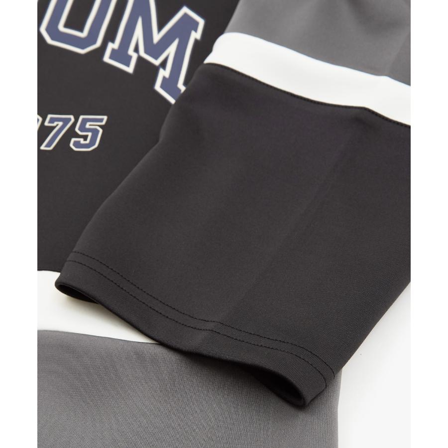 長袖Tシャツ メンズ ロンT ホッケーシャツ ゲームシャツ レースアップ カレッジロゴ プリント ヘンリーネック オーバーサイズ 大きいサイズ ゆったり | improves | 16