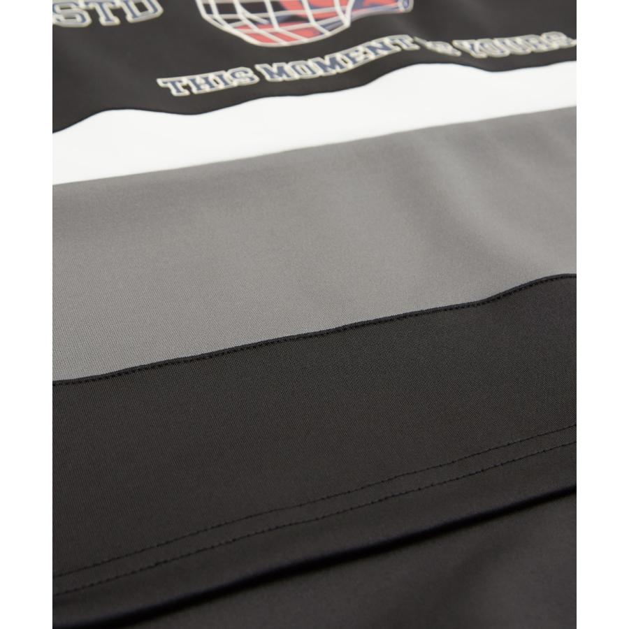 長袖Tシャツ メンズ ロンT ホッケーシャツ ゲームシャツ レースアップ カレッジロゴ プリント ヘンリーネック オーバーサイズ 大きいサイズ ゆったり | improves | 17