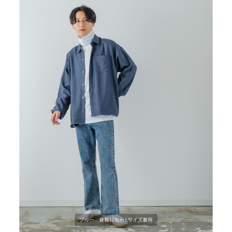 長袖シャツ メンズ カジュアルシャツ シンプルシャツ レギュラーカラー オーバーサイズ 大きめ きれいめカジュアル モード ストリート 韓国ファッション | improves | 16