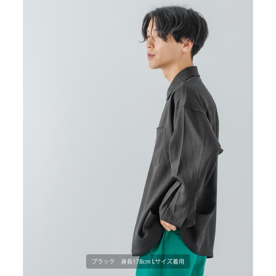 長袖シャツ メンズ カジュアルシャツ シンプルシャツ レギュラーカラー オーバーサイズ 大きめ きれいめカジュアル モード ストリート 韓国ファッション | improves | 02