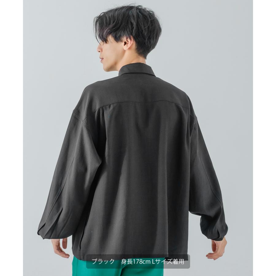 長袖シャツ メンズ カジュアルシャツ シンプルシャツ レギュラーカラー オーバーサイズ 大きめ きれいめカジュアル モード ストリート 韓国ファッション | improves | 03