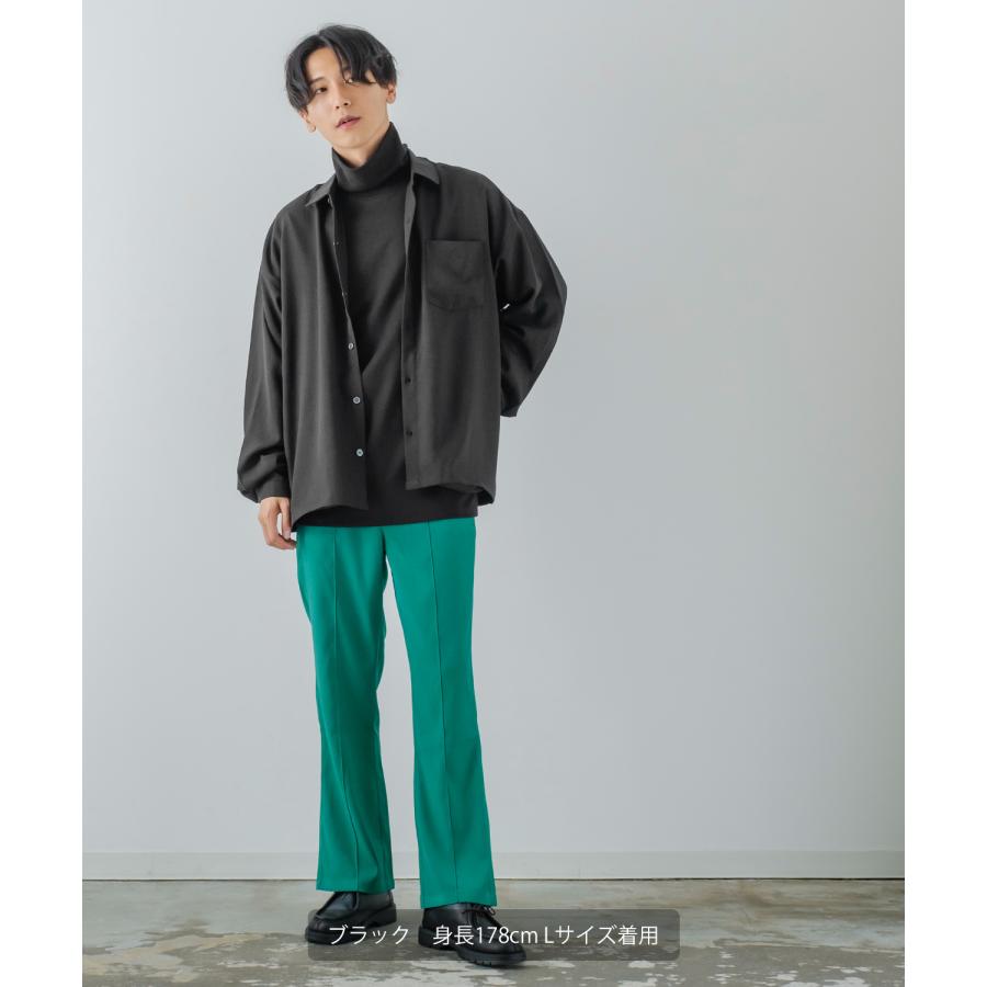 長袖シャツ メンズ カジュアルシャツ シンプルシャツ レギュラーカラー オーバーサイズ 大きめ きれいめカジュアル モード ストリート 韓国ファッション | improves | 05