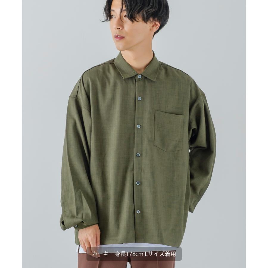 長袖シャツ メンズ カジュアルシャツ シンプルシャツ レギュラーカラー オーバーサイズ 大きめ きれいめカジュアル モード ストリート 韓国ファッション | improves | 06