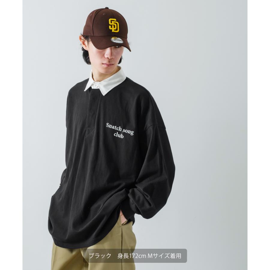 ポロシャツ メンズ ヘビーウエイト ラガーシャツ 長袖 刺しゅう ロゴ ワンポイント オーバーサイズ 大きいサイズ ゆったり ゲームシャツ アメカジ | improves | 14