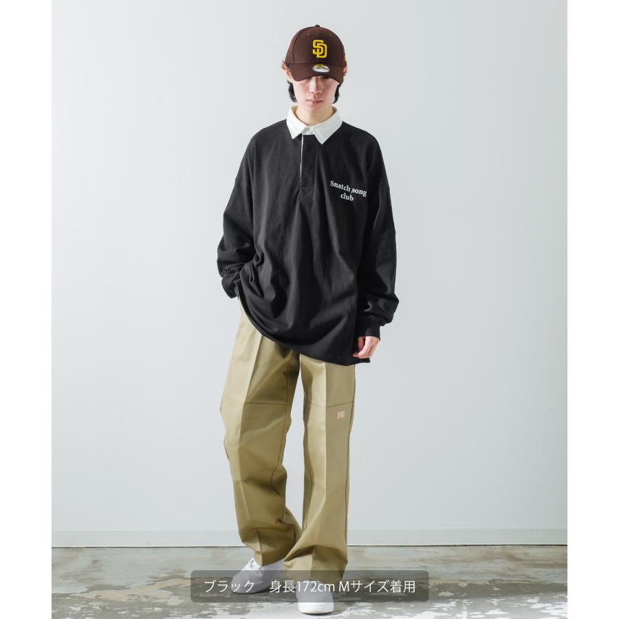 ポロシャツ メンズ ヘビーウエイト ラガーシャツ 長袖 刺しゅう ロゴ ワンポイント オーバーサイズ 大きいサイズ ゆったり ゲームシャツ アメカジ | improves | 17