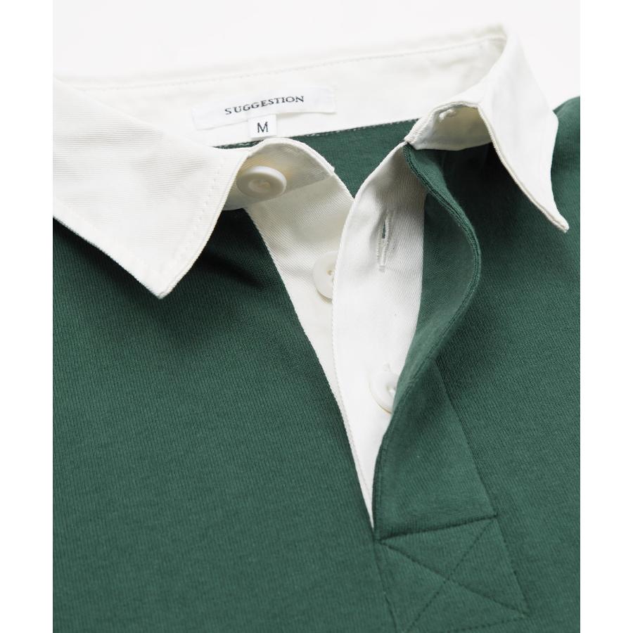 ポロシャツ メンズ ヘビーウエイト ラガーシャツ 長袖 刺しゅう ロゴ ワンポイント オーバーサイズ 大きいサイズ ゆったり ゲームシャツ アメカジ | improves | 19