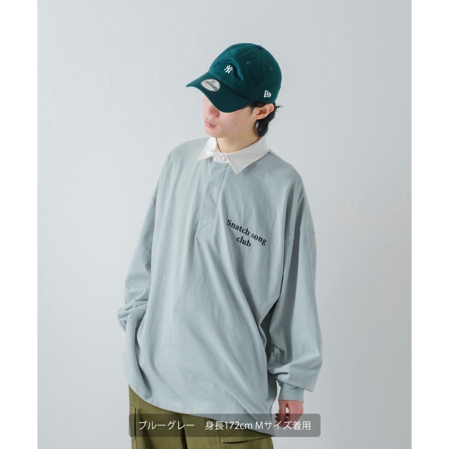 ポロシャツ メンズ ヘビーウエイト ラガーシャツ 長袖 刺しゅう ロゴ ワンポイント オーバーサイズ 大きいサイズ ゆったり ゲームシャツ アメカジ | improves | 05