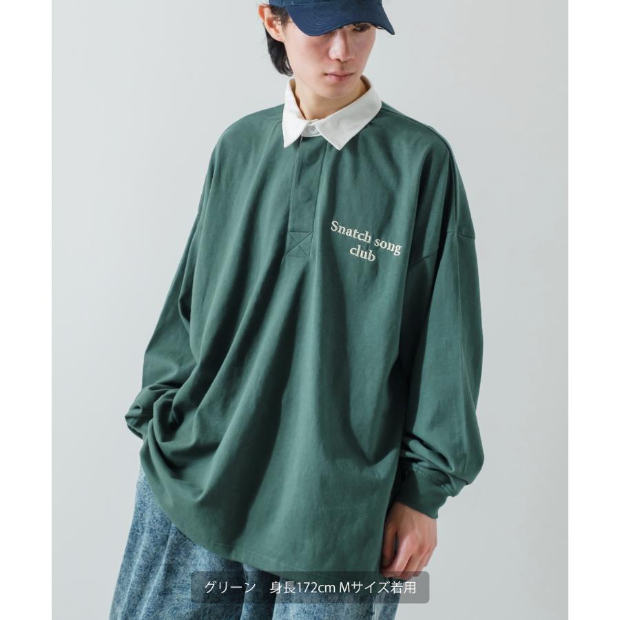 ポロシャツ メンズ ヘビーウエイト ラガーシャツ 長袖 刺しゅう ロゴ ワンポイント オーバーサイズ 大きいサイズ ゆったり ゲームシャツ アメカジ | improves | 08