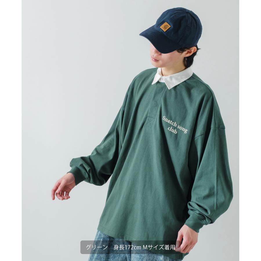 ポロシャツ メンズ ヘビーウエイト ラガーシャツ 長袖 刺しゅう ロゴ ワンポイント オーバーサイズ 大きいサイズ ゆったり ゲームシャツ アメカジ | improves | 09