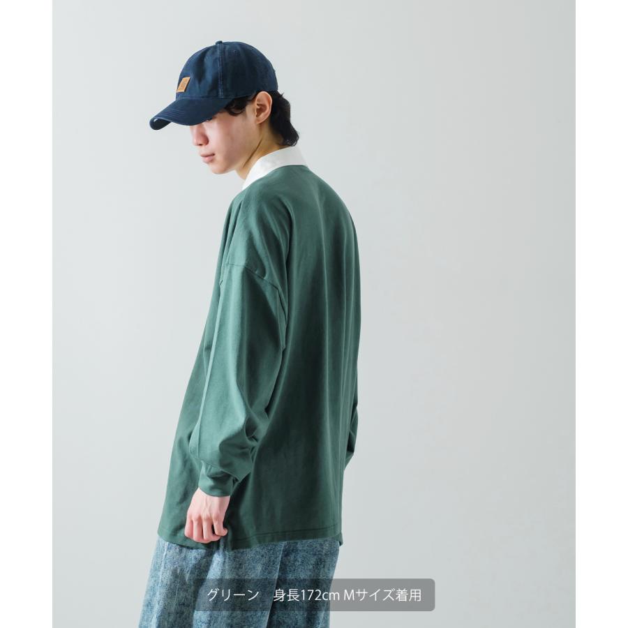 ポロシャツ メンズ ヘビーウエイト ラガーシャツ 長袖 刺しゅう ロゴ ワンポイント オーバーサイズ 大きいサイズ ゆったり ゲームシャツ アメカジ | improves | 10