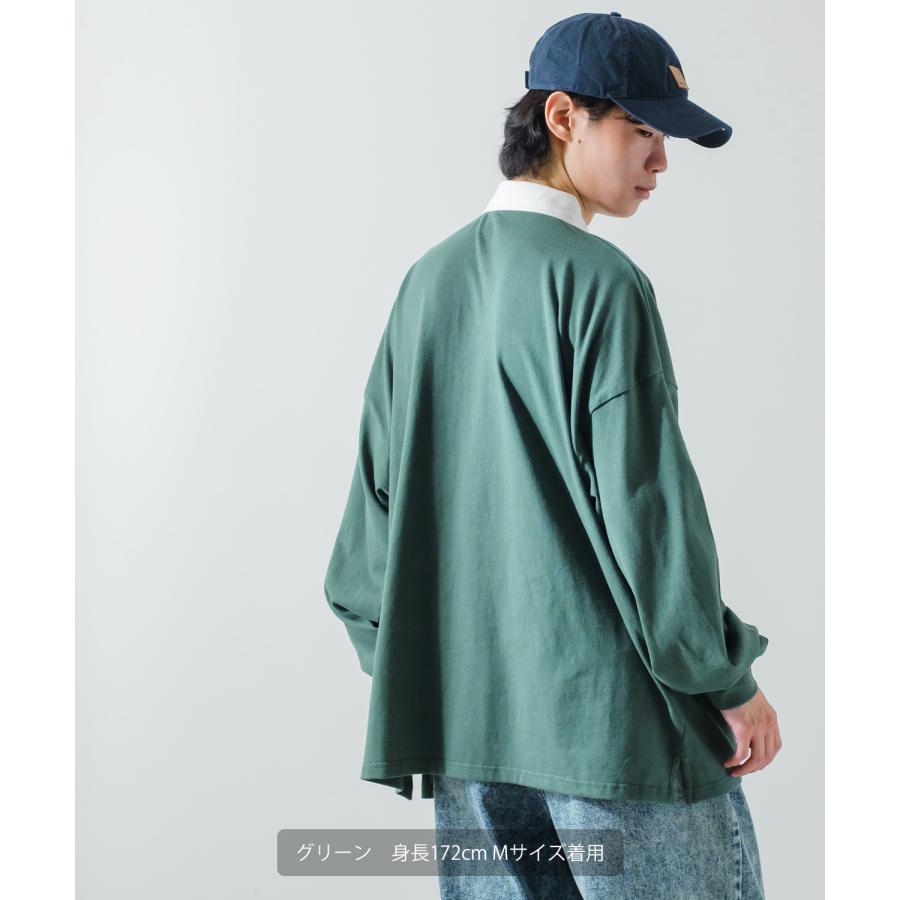 ポロシャツ メンズ ヘビーウエイト ラガーシャツ 長袖 刺しゅう ロゴ ワンポイント オーバーサイズ 大きいサイズ ゆったり ゲームシャツ アメカジ | improves | 11